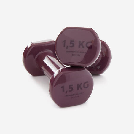 PAIRE D'HALTÈRES FITNESS 2*1,5 KG - BORDEAUX