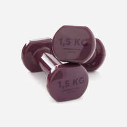 Fitness 1.5 kg Dumbbells Twin-Pack - Burgundy