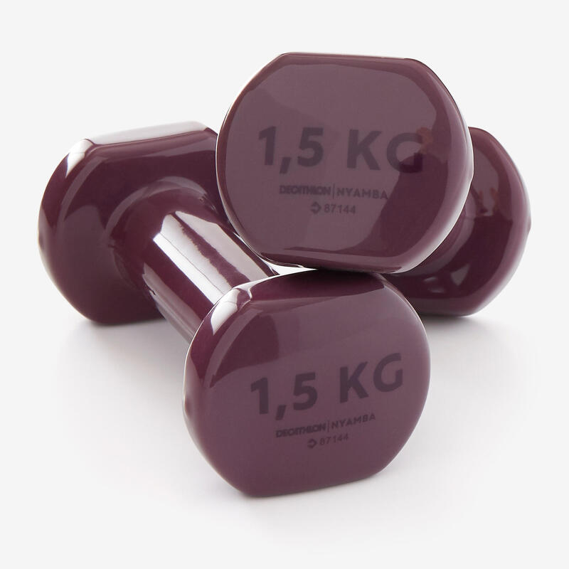 Fitness 1.5 kg Dumbbells Twin-Pack - Burgundy