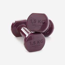PAR DE HALTERES DE GINÁSTICA E PILATES 1,5 kg BORDÔ