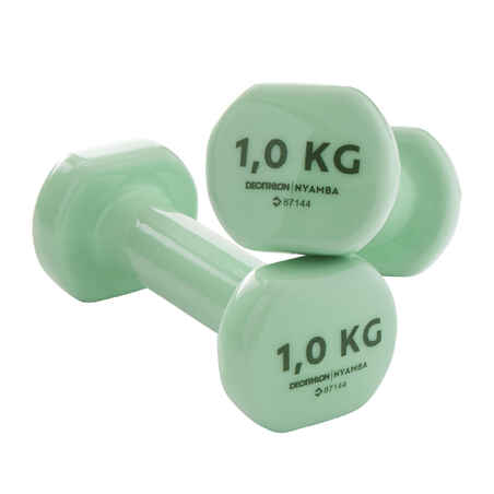 Fitness 1 kg Dumbbells Twin-Pack - Green