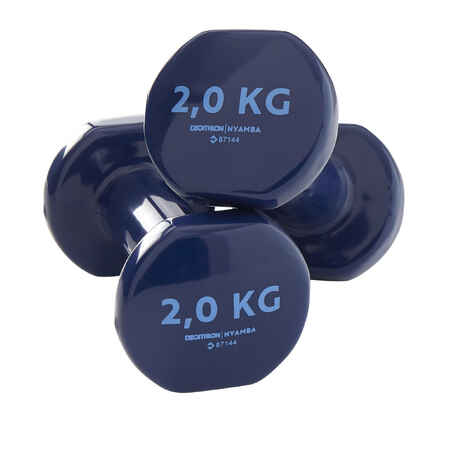 Fitness 2 kg Dumbbells Twin-Pack - Navy Blue