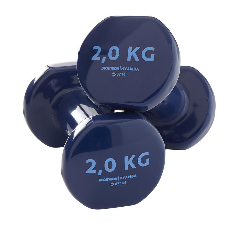 PRODUCTO OCASIÓN: Mancuernas Vinilo 2 x 2kg. Fitness Gym Pilates Nyamba