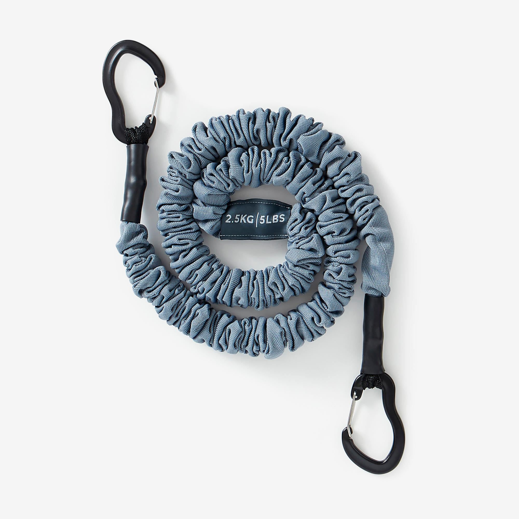 Fitness 2.5 kg 5 lb Elastic Resistance Band with Handles Grey Decathlon