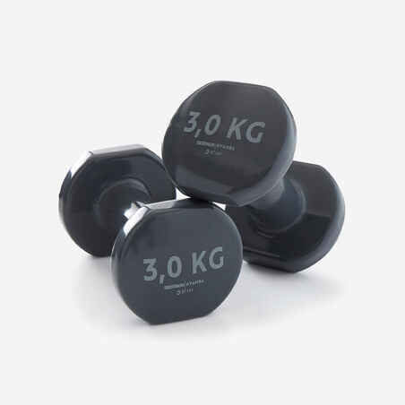 Bučice za fitness 2 x 3 kg sive