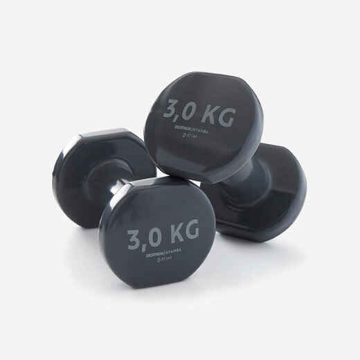 
      Fitness 3 kg Dumbbells Twin-Pack - Grey
  