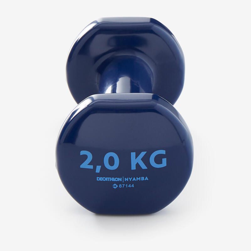 Posilovací fitness činky 2 kg 2 kusy modré