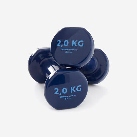 PAIRE D'HALTÈRES FITNESS 2*2 KG - BLEU MARINE