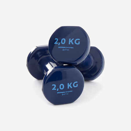 Mornarsko modri ročki iz PVC-ja za fitnes (2 kg)