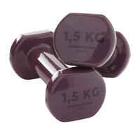 Fitness 1.5 kg Dumbbells Twin-Pack - Burgundy