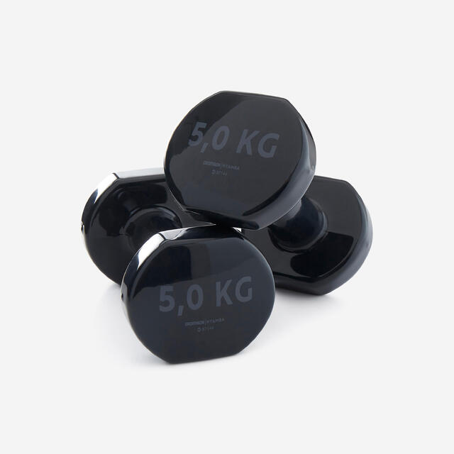 Manubri palestra PVC 2x5 kg neri