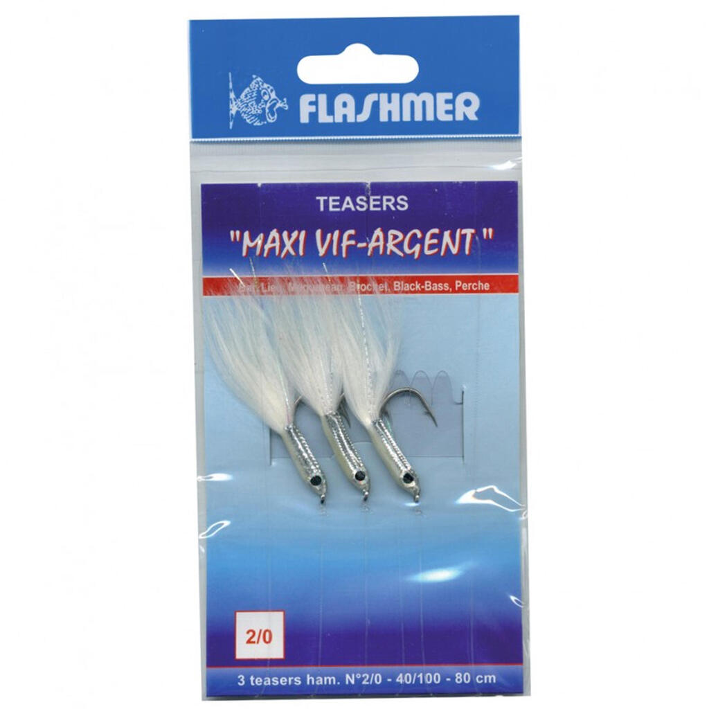 Max Bright Silver 3 x 2/0 hooks sea fishing