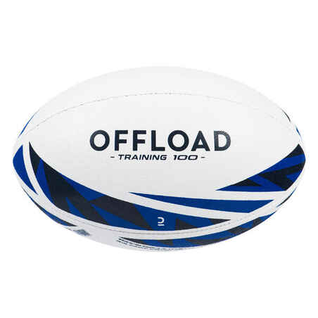 Balón de rugby R100 training talla 5 azul 