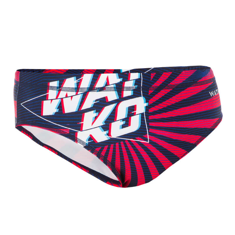 WATKO Men's Water Polo Briefs 500 Japan Blue Red