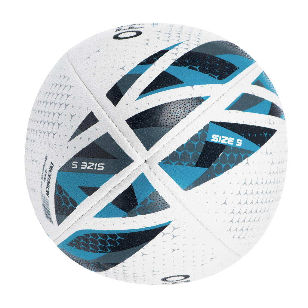 Size 5 Rugby Ball R500 Match - White