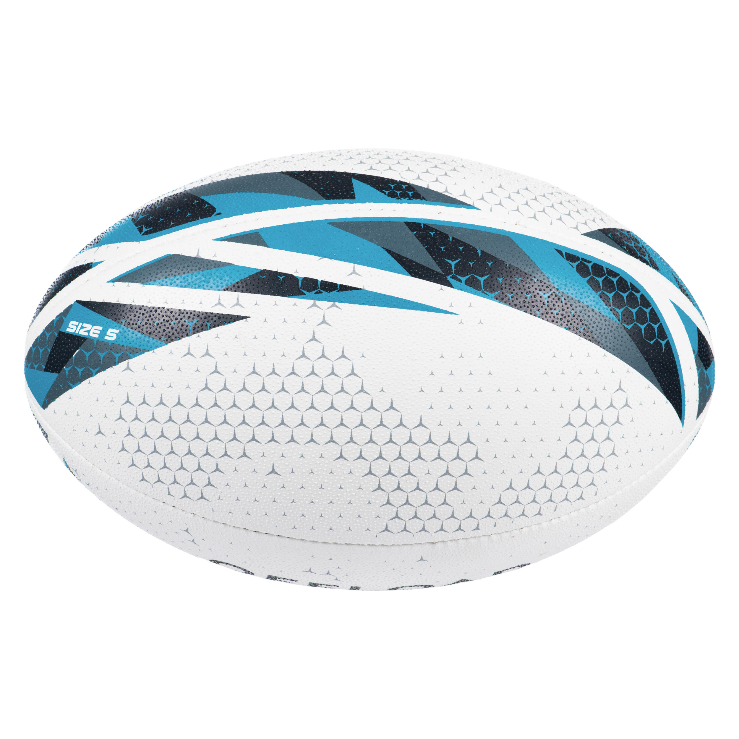 Size 5 Rugby Ball R500 Match - White 6/8
