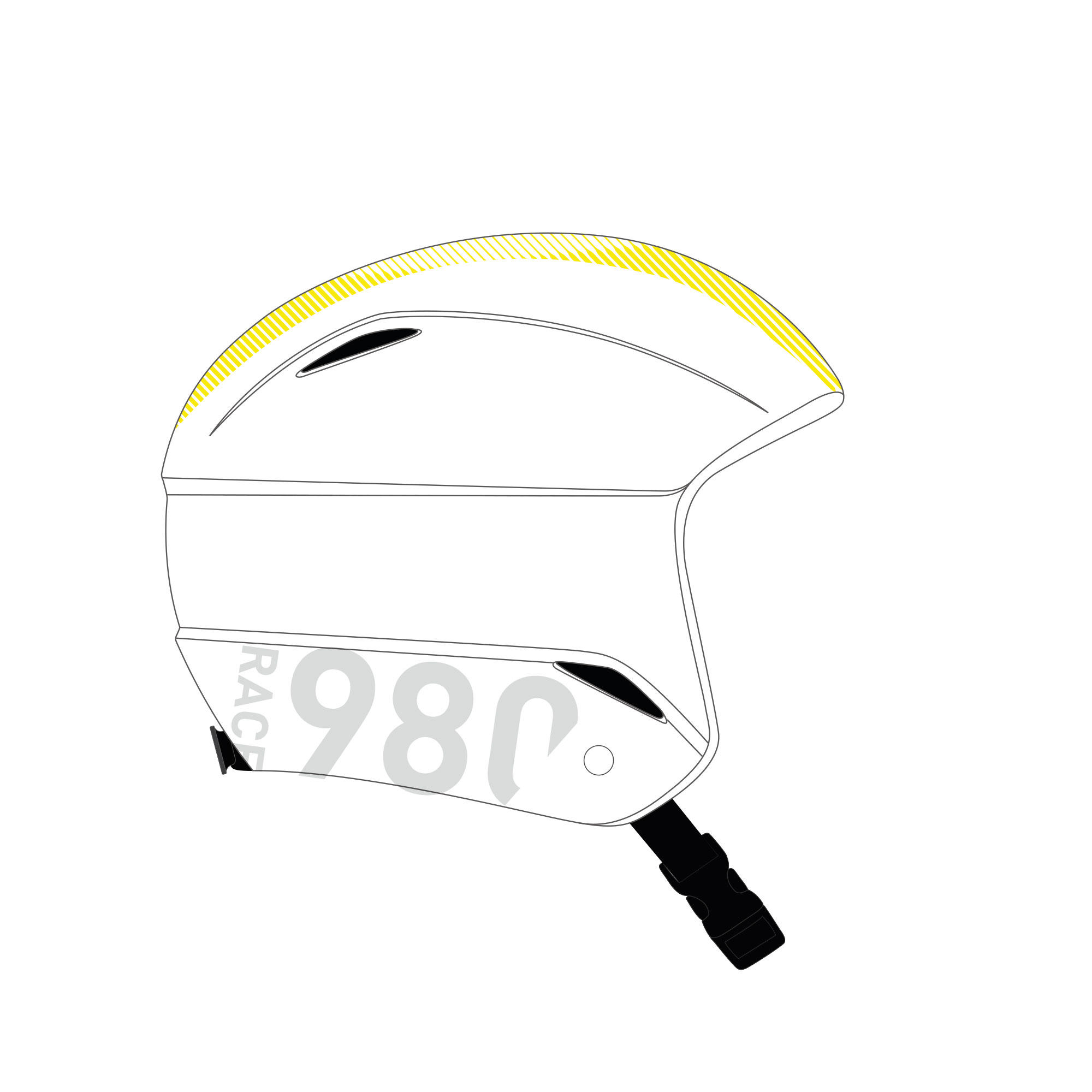Casque de ski club compétition FIS enfant avec mentonnière - Blanc 9/9