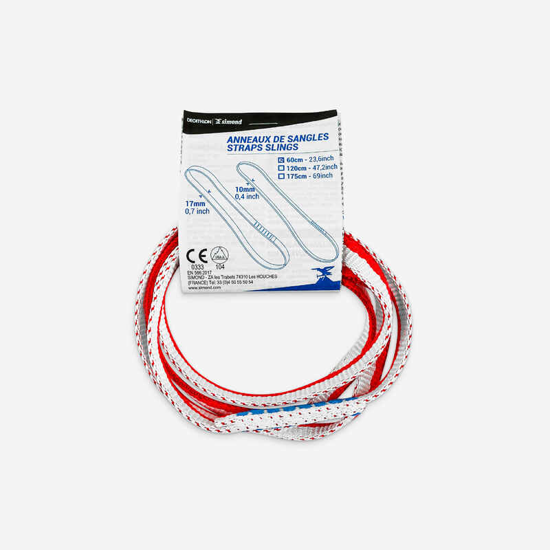 Bandschlinge leicht 10mm × 60cm rot/weiß Bandschlinge leicht 10mm × 60cm rot/weiß