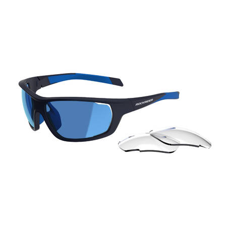 Cat 0 + 3 Interchangeable Cross-Country Mountain Bike Glasses Pack - Blue