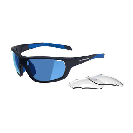 MTB Sonnenbrille XC Pack blaue, wechselbare Gläser Kat. 0+3