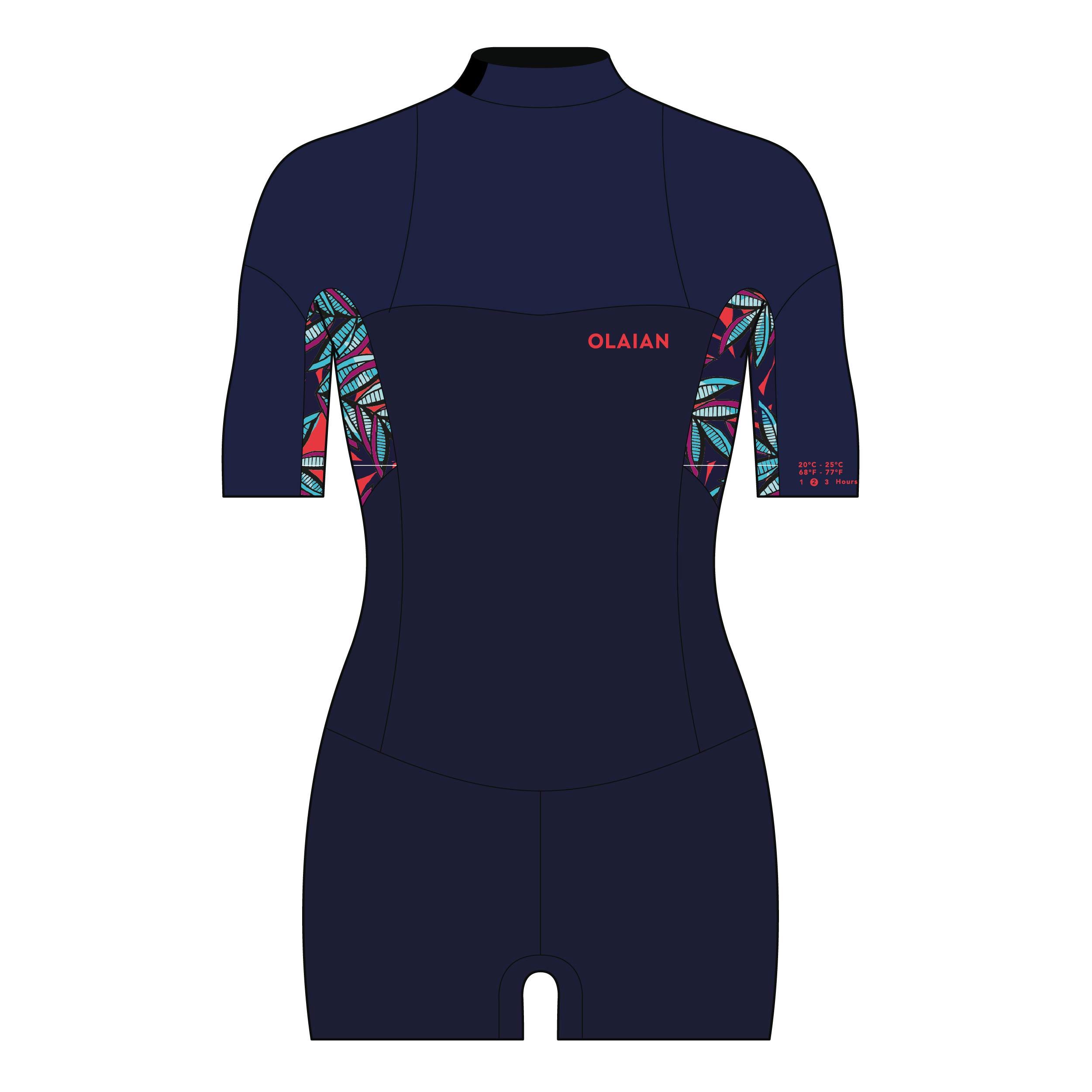 Neopren Shorty Surfen Damen 500 Waku blau 9/20