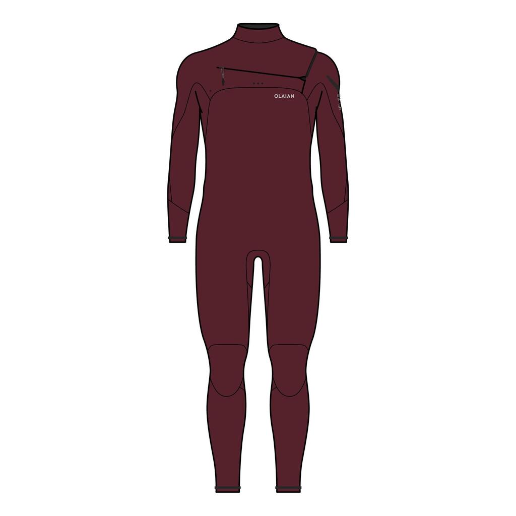 Men's Surfing Wetsuit 900 4/3 mm Neoprene - LTD Burgundy