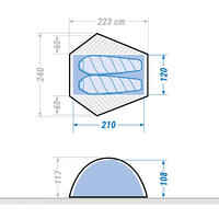 Trekking dome tent - 2-person - MT500