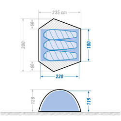 Dome Trekking Tent - 3 person - MT500