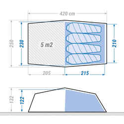 Tunnel trekking tent - 4-person - MT900 