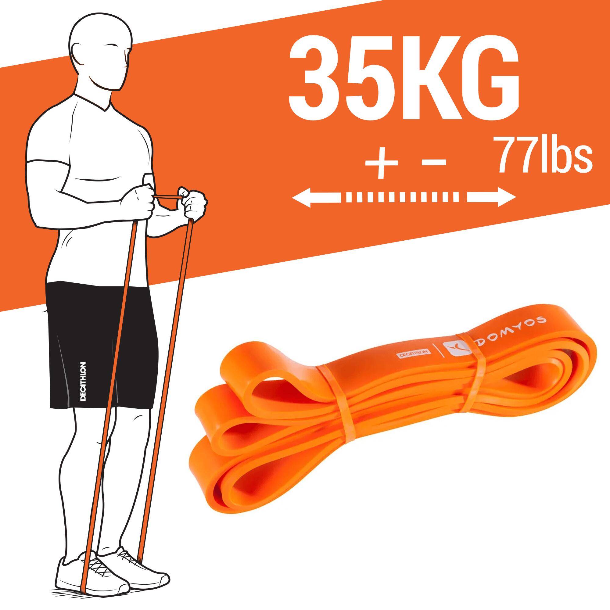 35 kg Weight Training Resistance Band for  Home Gym Workout  - Orange -  3