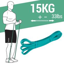 Robust and compact weight training resistance band, 15 kg