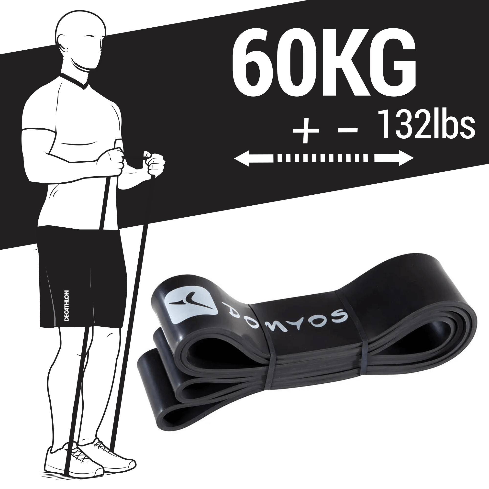 60 kg Weight Training Resistance Band for  Home Gym Workout  - Black -  2