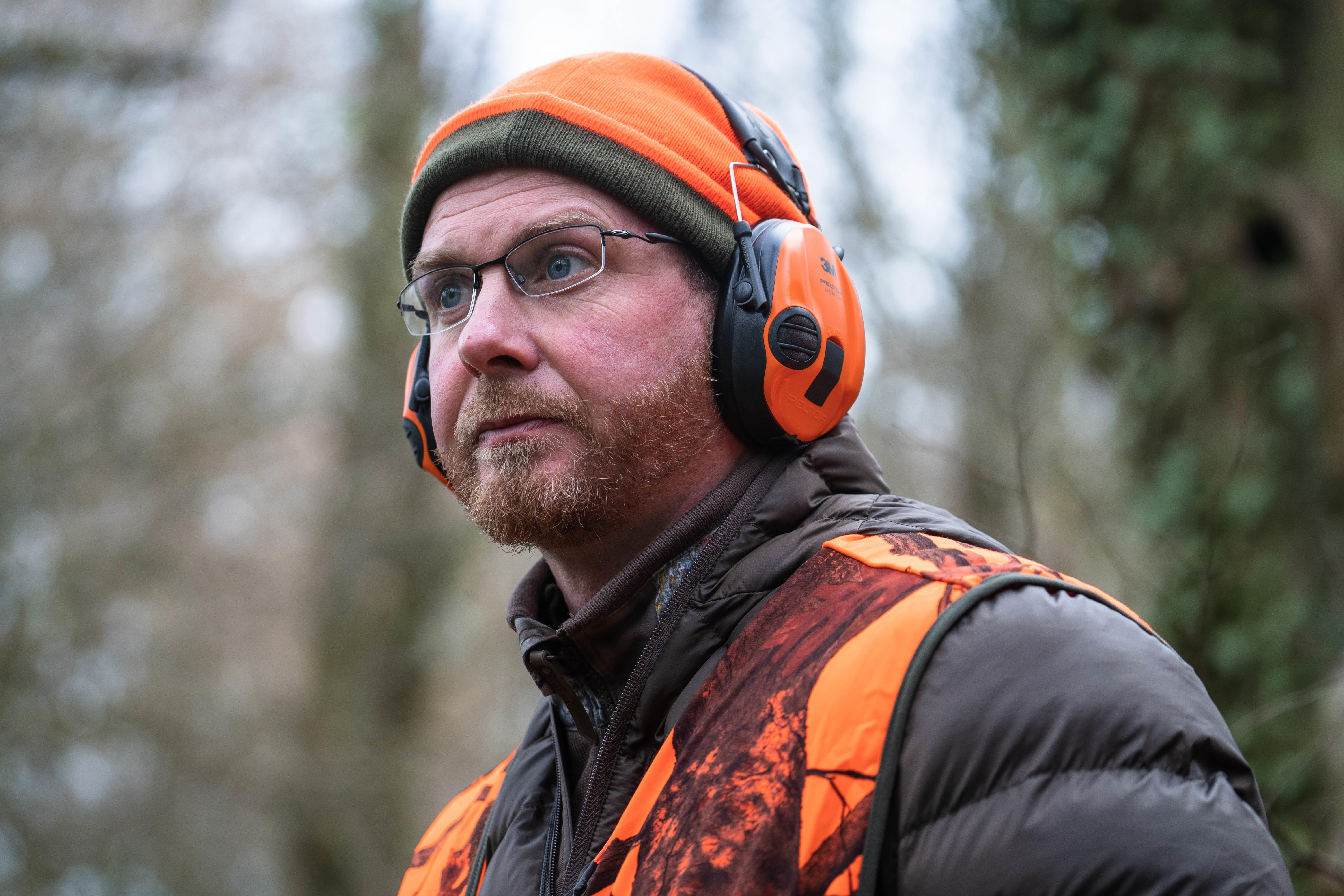 300 REVERSIBLE HUNTING HAT - ORANGE GREEN - SOLOGNAC