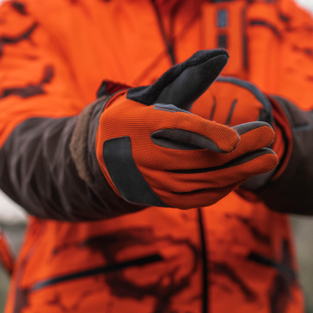 Poľovnícke rukavice Supertrack 100 V2 oranžové