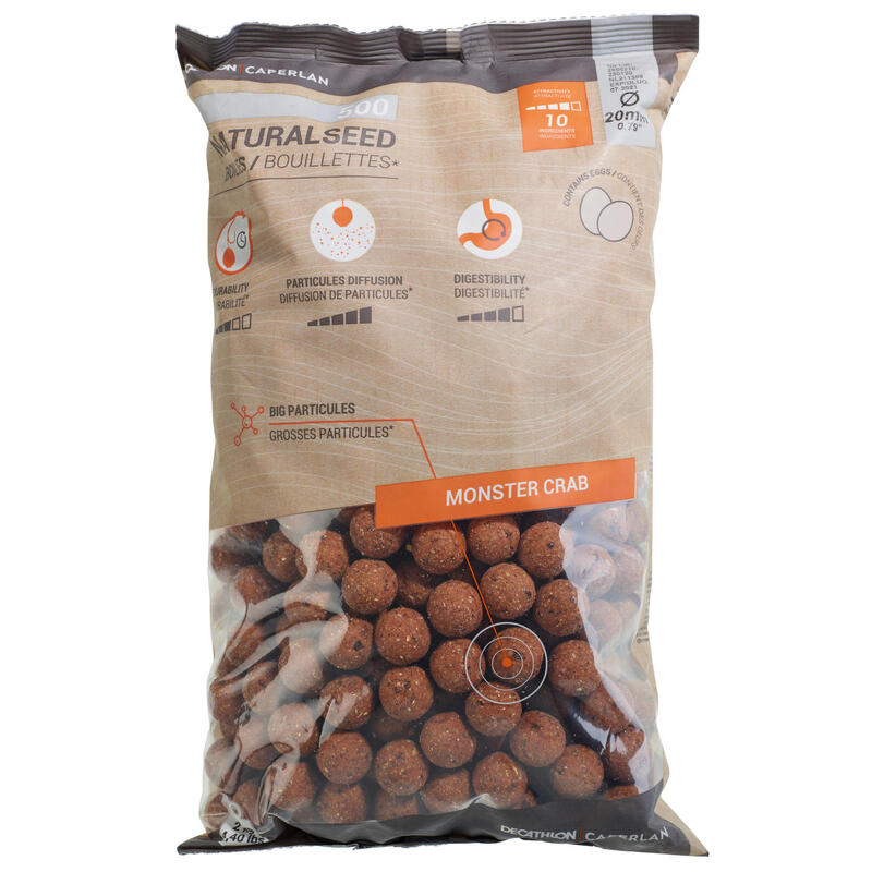 Boilies voor karpervissen NaturalSeed 20 mm Monstercrab 2 kg