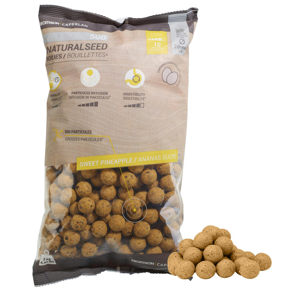 Karpu makšķerēšanas boilas “naturalseed”, 20 mm, 2 kg - ananass