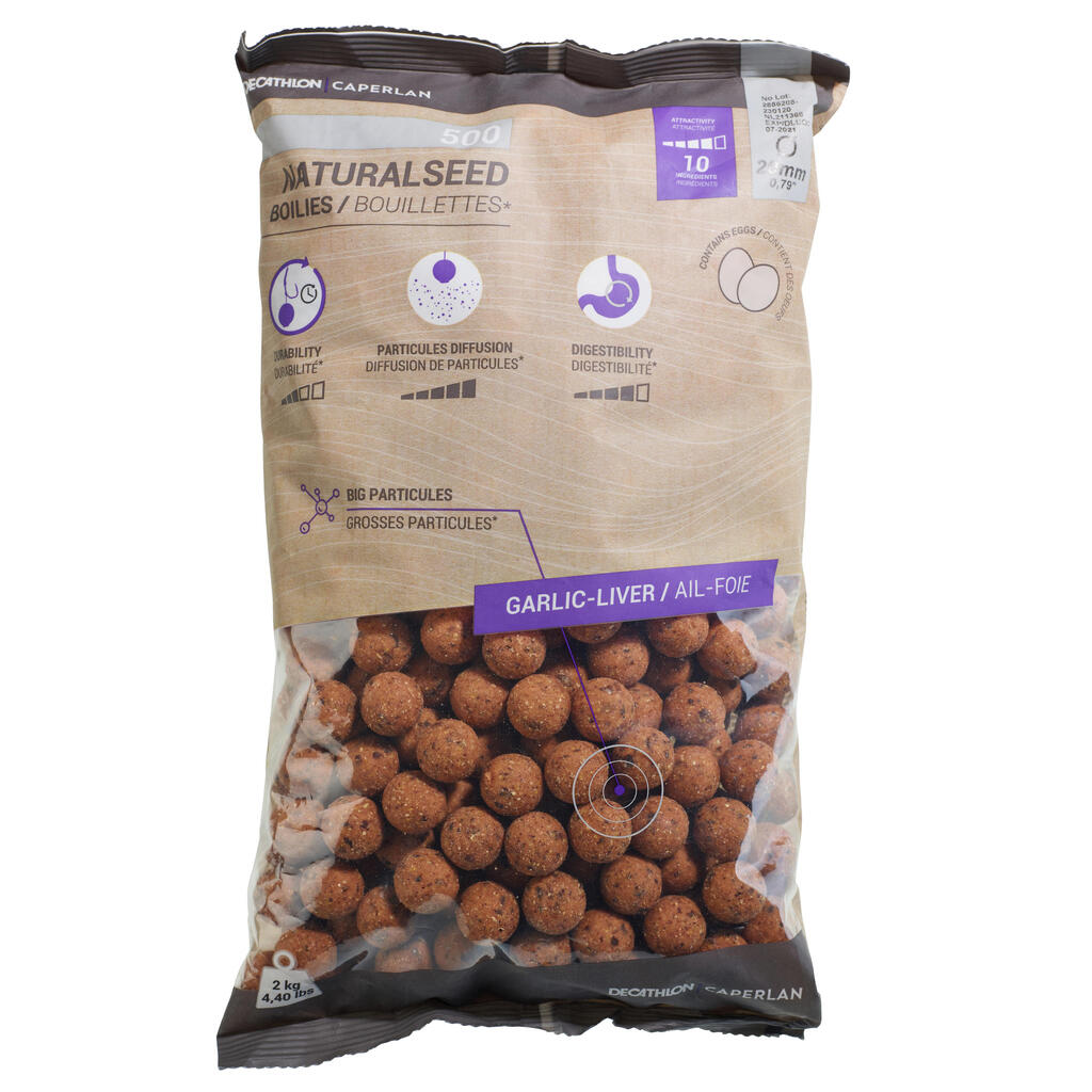 Boiliji za krapolov z okusom potočne postranice in črnega popra NATURALSEED (20 mm, 2 kg)