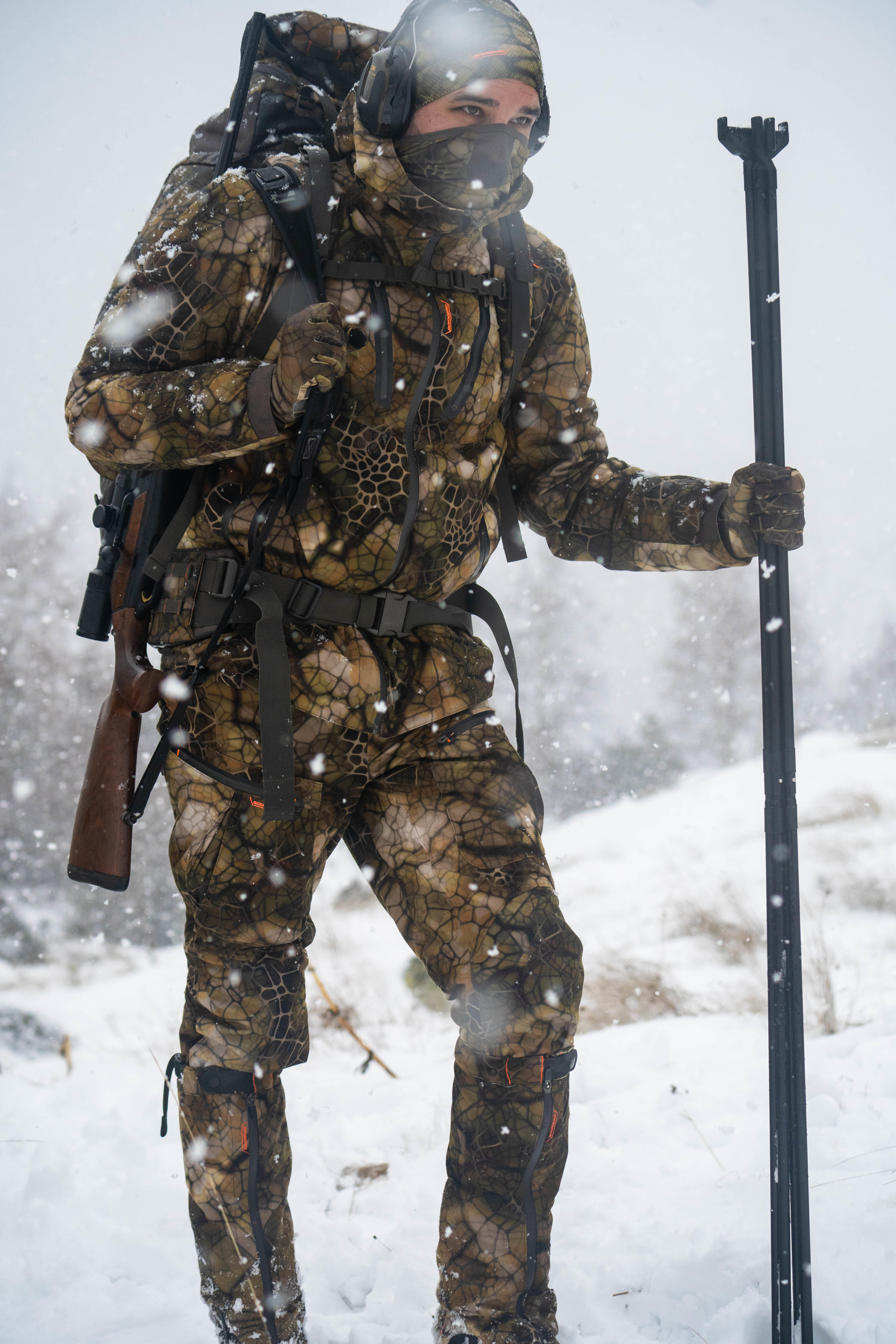 Pantalon chasse Silencieux Imperméable Chaud 900 camouflage FURTIV - SOLOGNAC