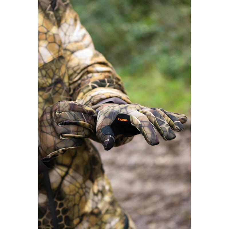 Warme camouflagehandschoenen voor de jacht FURTIV 500