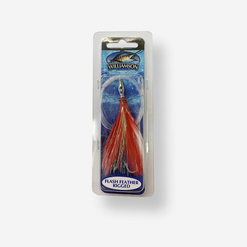 Kunstaas Flash Feather gemonteerd rood 04 trolling