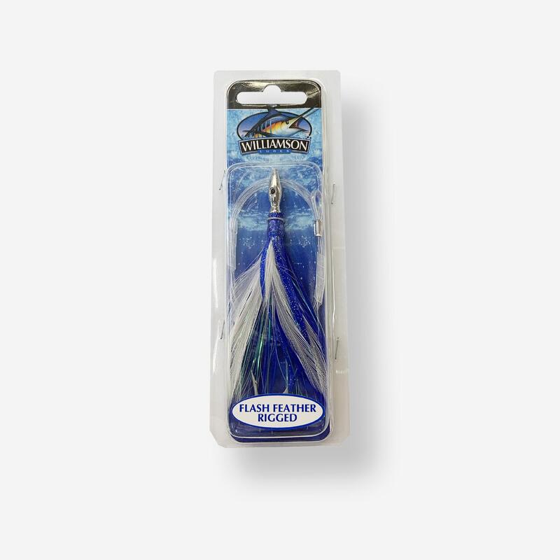 Leurre Flash feather monté bleu 04 pêche à la traine