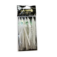 Leurre Octopus 11cm blanc paillette x5 pêche en mer