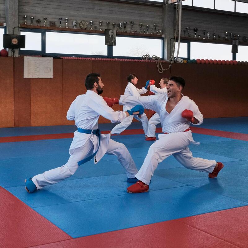 Scheen- en voetbeschermer voor karate 900 blauw