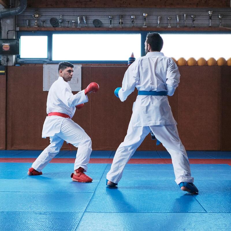 Chránič holeně a nártu na karate 900 červený