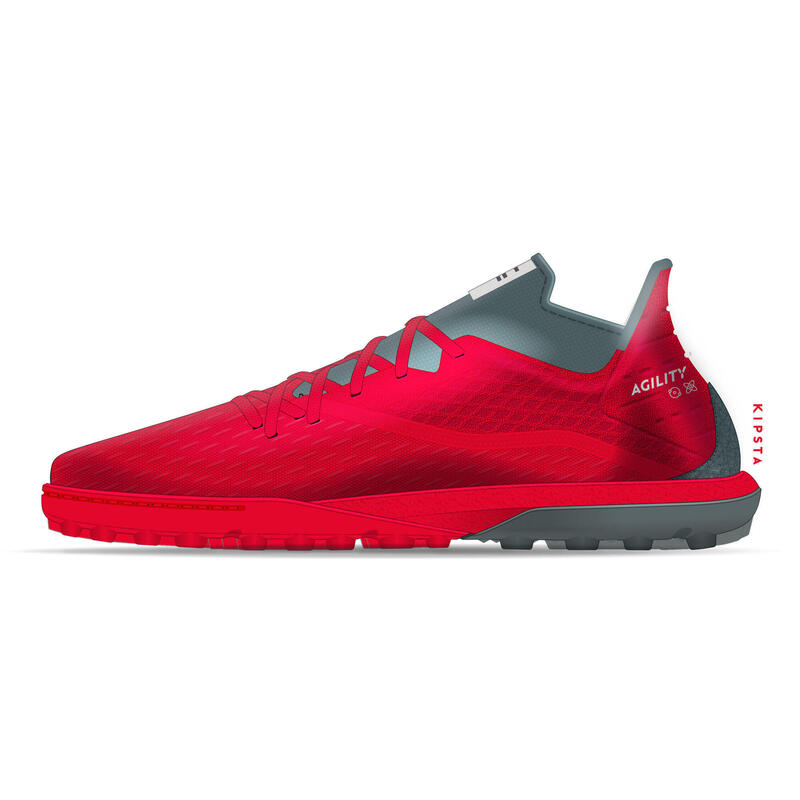 Voetbalschoenen voor kinderen VIRALTO III TURF TF hard terrein rood/grijs