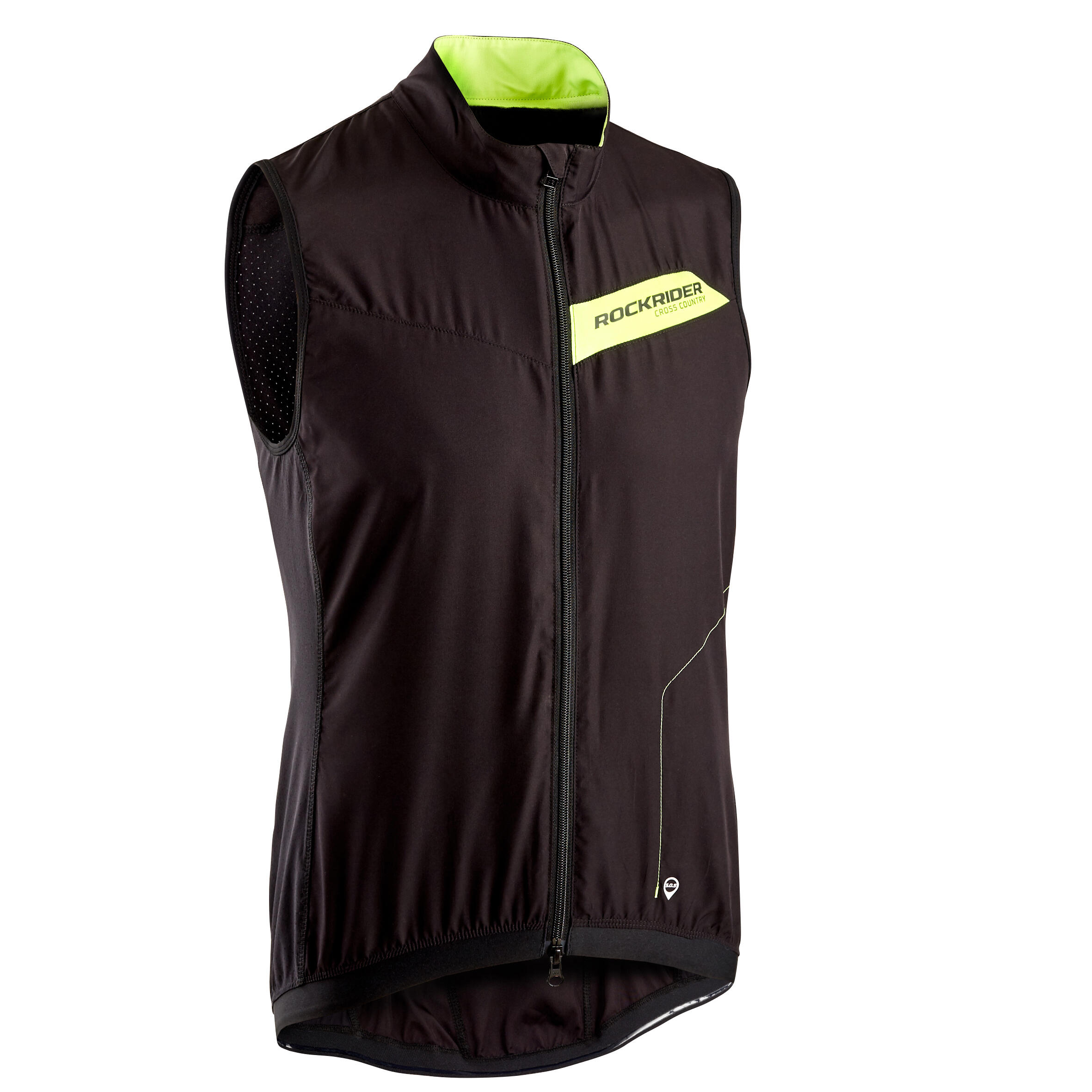 Gilet VTT XC RACE Noir Jaune Slim FIT ROCKRIDER Decathlon