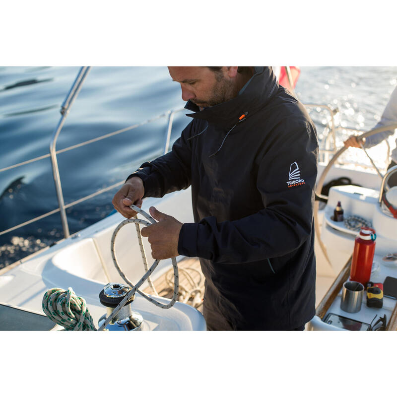 Men's sailing waterproof jacket SAILING 300 - Navy