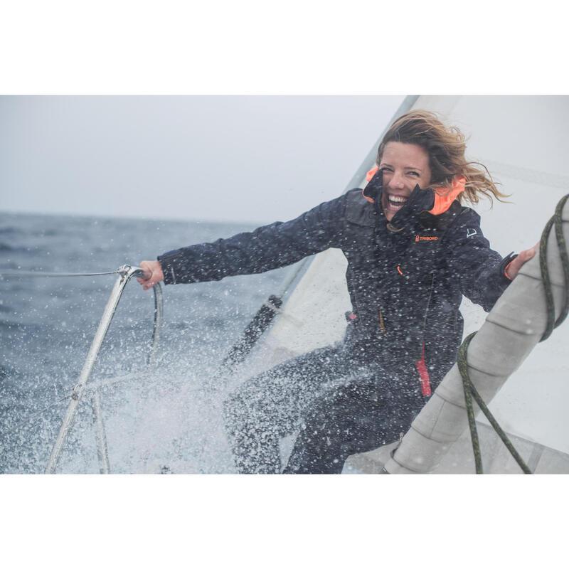 Peto impermeable de vela para mujer SAILING 500 Navy