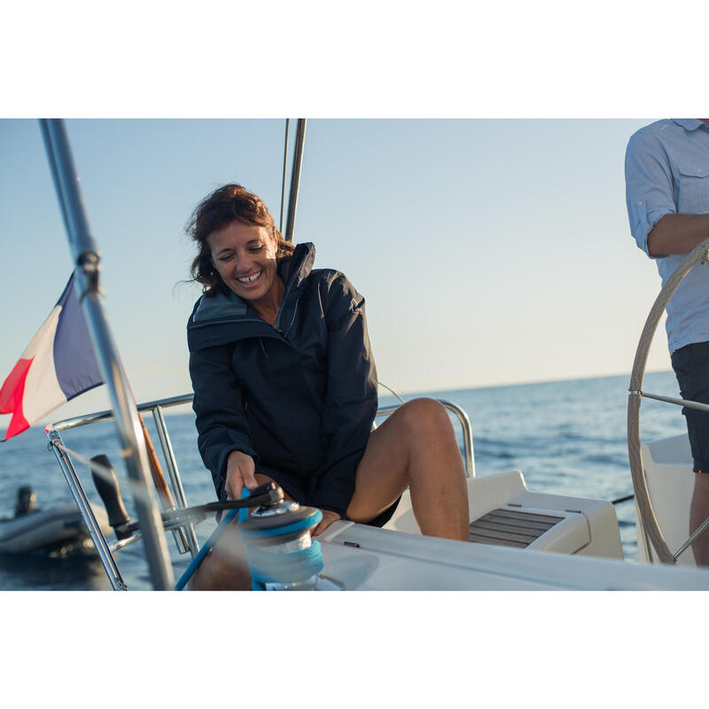 Női vitorláskabát Sailing 300, vízhatlan, szélálló, kék