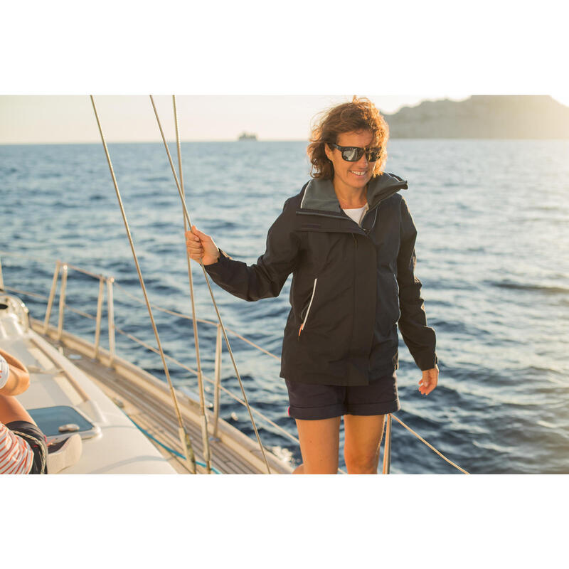 Dámská nepromokavá bunda na plavbu Sailing 300 větruodolná tmavě modrá